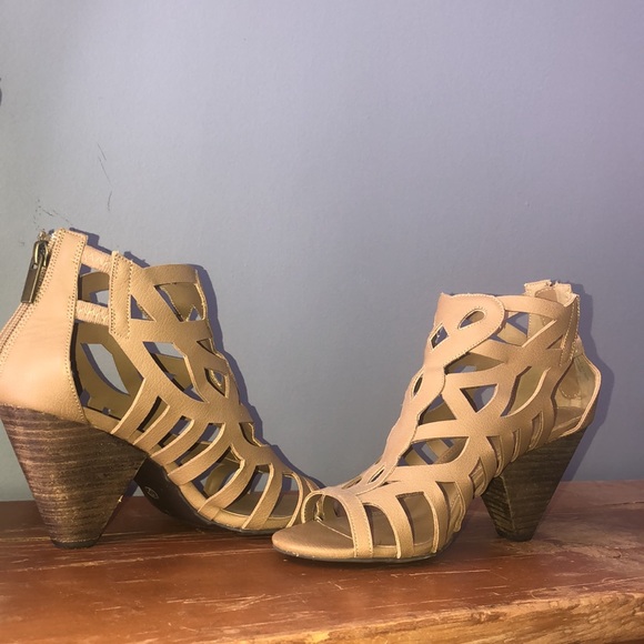 Open toe faux leather chunky heels - Picture 7 of 9